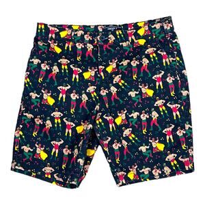 Forever 21 Men's Luchador black shorts Mexican wrestling print size 33